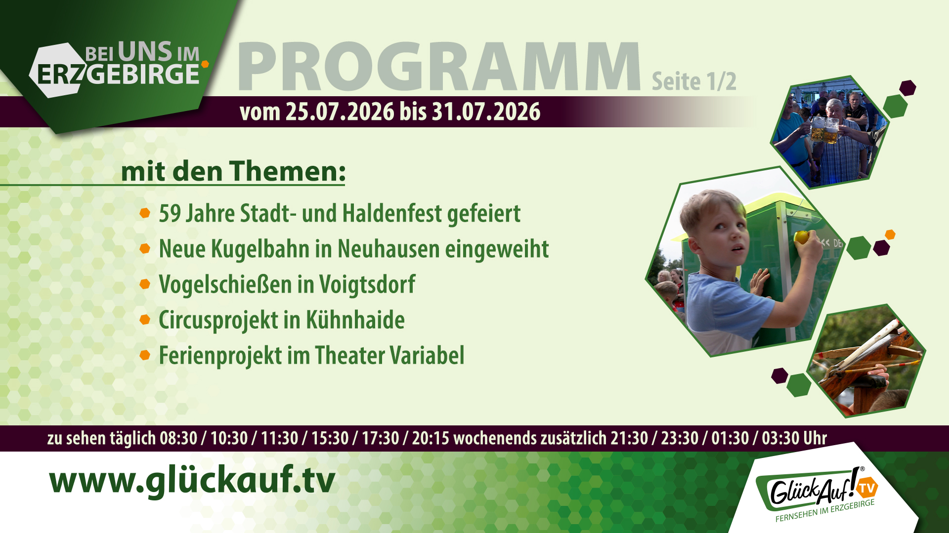 Bei uns im Erzgebirge für die Woche vom 25.07.2026 bis 31.07.2026