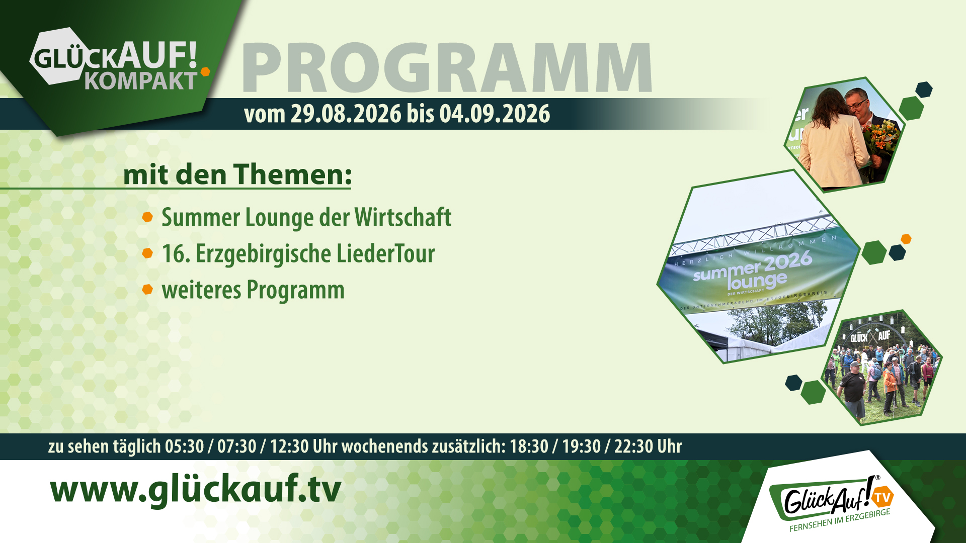 Glück Auf! kompakt für die Woche vom 29.08.2026 bis 04.09.2026