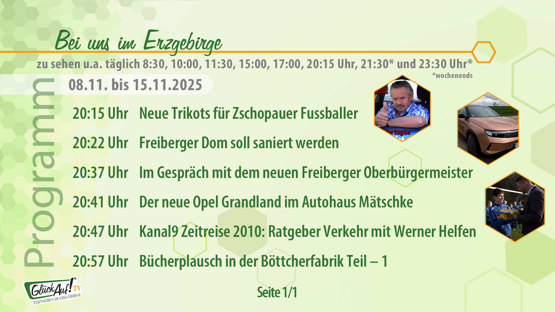 Bei uns im Erzgebirge für die Woche vom 08.11. bis 14.11.2025 Bei uns im Erzgebirge für die Woche vom 08.11. bis 14.11.2025