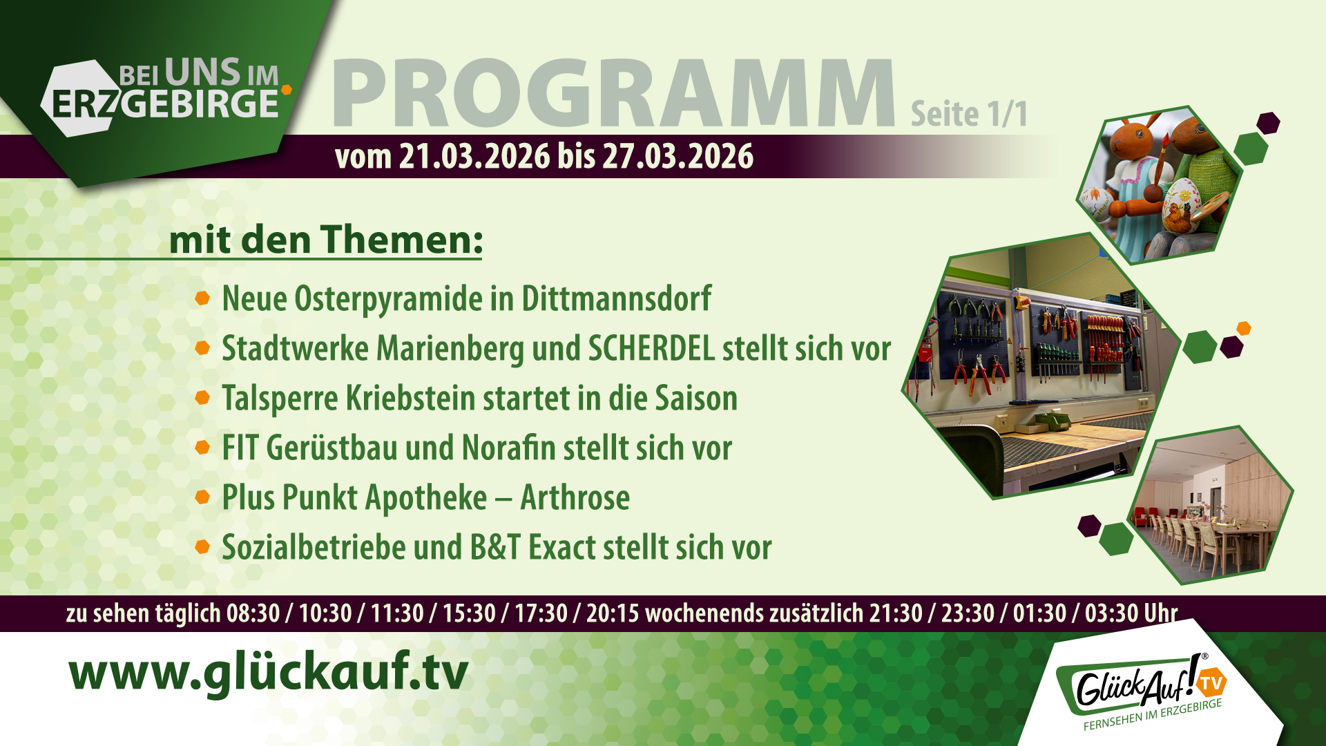 Bei uns im Erzgebirge für die 13. Kalenderwoche vom 21. bis 27. März 2026